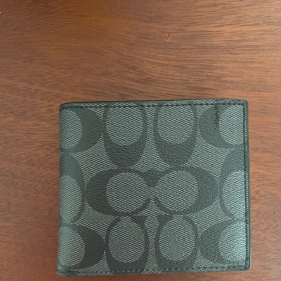 Black and gray coach wallet with original box. - Picture 3 of 5